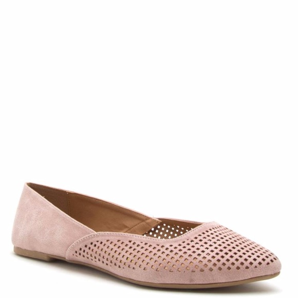 Shoes - Perforated and Distressed Blush Flat